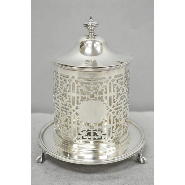 Antique Mappin & Webb Victorian Silver Plated Reticulated Covered Jelly Jar For Sale - Image 15 of 15