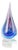 Art Murano Glass Drop-Shaped Sculpture in Clear and Blue-Violet, 1970s For Sale