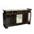 Mid-20th century modern chinoiserie black lacquered sideboard or server, finely crafted with a sleek, architectural...