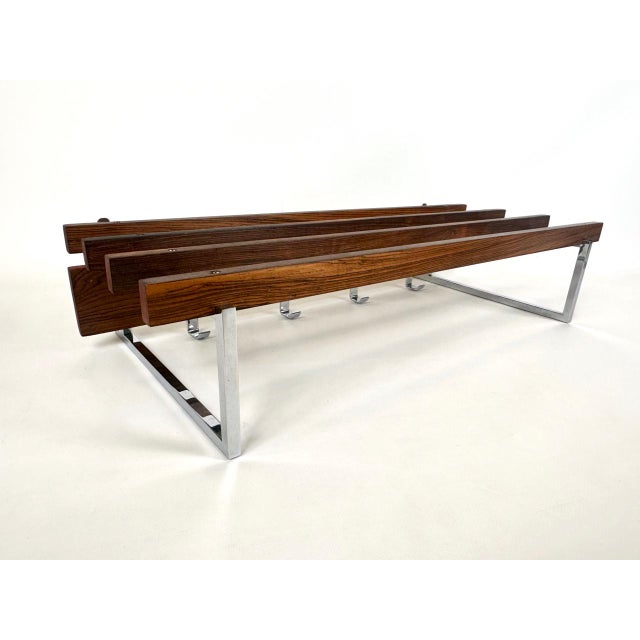 Mid-Century Modern Mid-Century Modern Chromed Rosewood Coat and Hat Rack, 1960s For Sale - Image 3 of 13