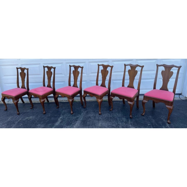 American Vintage Statton Queen Anne Centennial Cherry Dining Chairs Set of 6 For Sale - Image 3 of 12