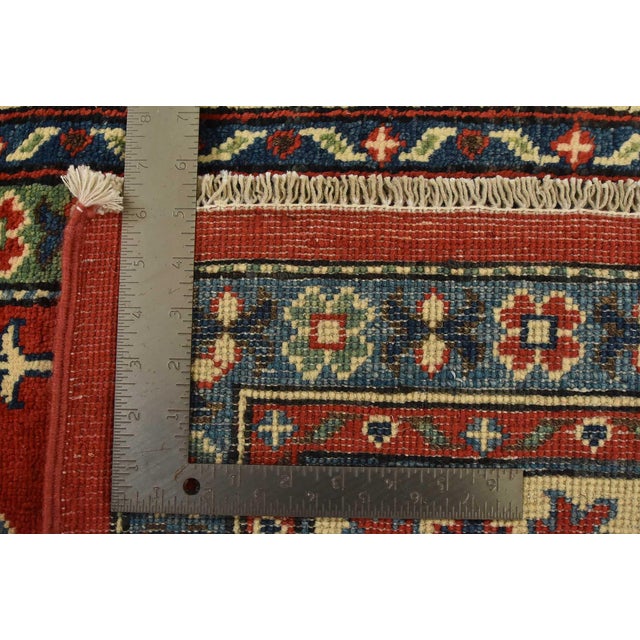 Kazak Rug 6’1” X 8’8” Red Wool Tribal Hand-Knotted Oriental Carpet For Sale - Image 14 of 14