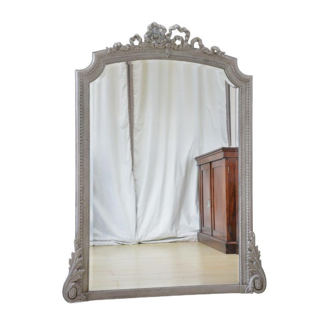 Louis XV Style Carved Painted Overmantel Mirror, 1900 For Sale - Image 4 of 4