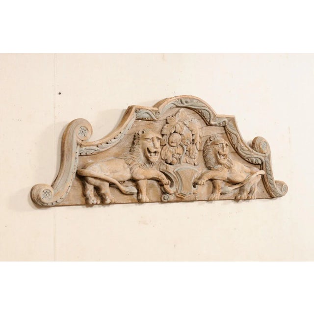 19th Century French Wall Plaque with Carved Lions, 19th Century For Sale - Image 5 of 9