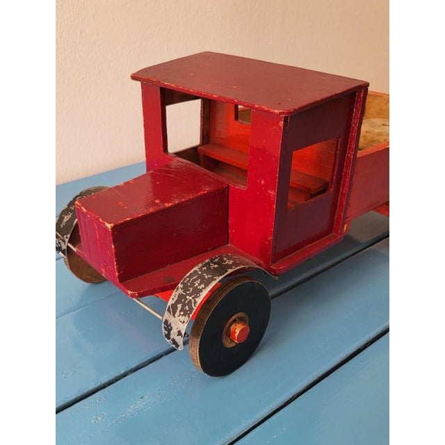 Wood Antique Handmade Wooden Toy Truck, 1940s For Sale - Image 7 of 12