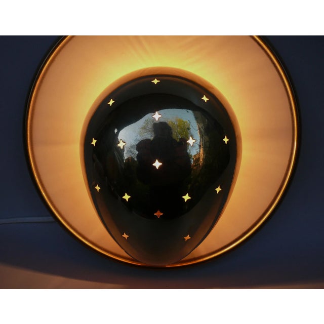 Beige Brass Wall Lamp with Star Decoration, 1960s For Sale - Image 8 of 13