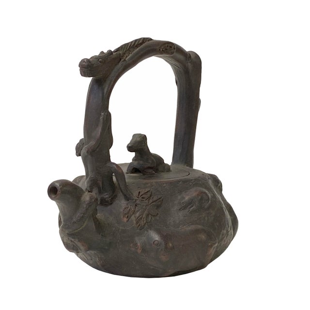 2020s Chinese Handmade Yixing Zisha Clay Teapot With Artistic Horse Accent For Sale - Image 5 of 6
