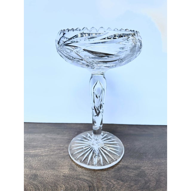 Antique American Brilliant Period Comport Bubble Stem For Sale - Image 9 of 9