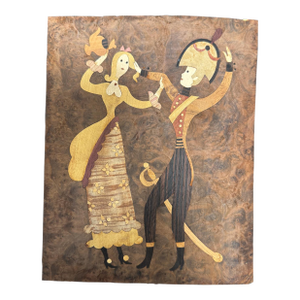 Andrew Szoeke Veneer Marquetry Couples Dancing Mid Century Modern