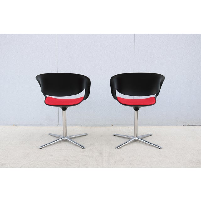 Contemporary Minimalist Pearson Lloyd for Coalesse Lox Swivel Chairs - A Pair For Sale - Image 9 of 18