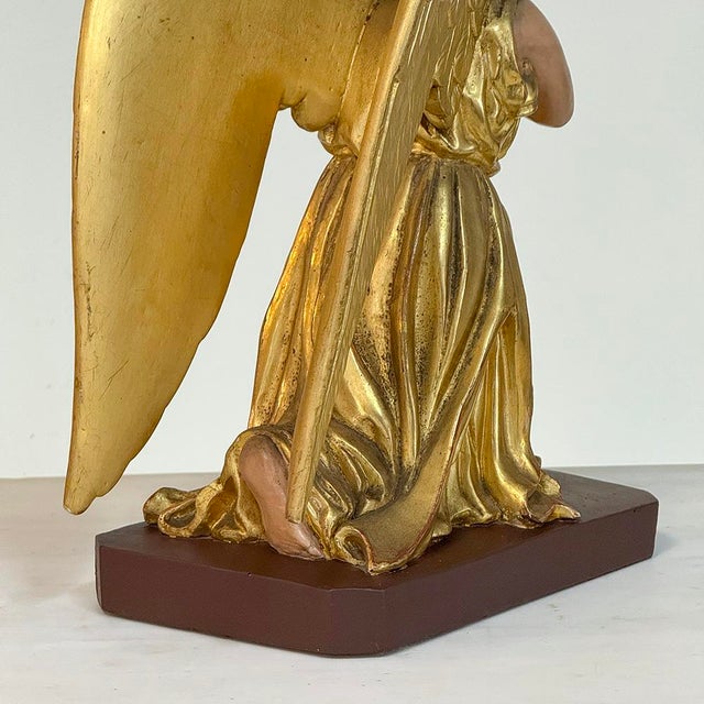Pair 18th Century Hand-Carved Polychromed Wood Angels For Sale - Image 12 of 17