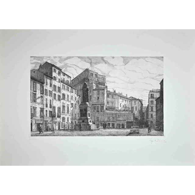 View of Piazza Campo dé Fiori is an original contemporary artwork realized in 1970 by the Italian artist Giuseppe...