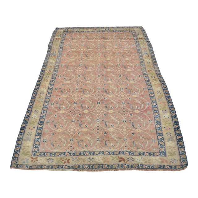 Vintage Handknotted Wool Carpet For Sale