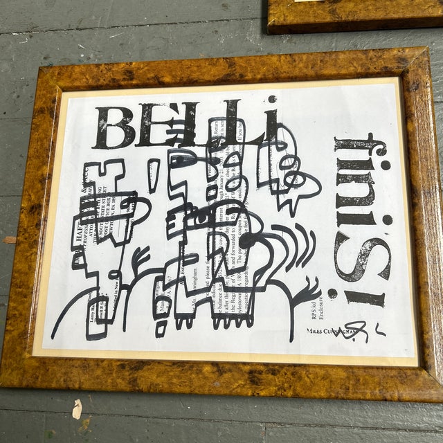 Abstract Contemporary 3 Original Wayne Cunningham Abstract Collages/ Marker Drawings- Set of Three For Sale - Image 3 of 5