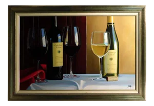 "The Best of Cakebread" Contemporary Wine Still Life Hand Signed Giclee Canvas, Framed