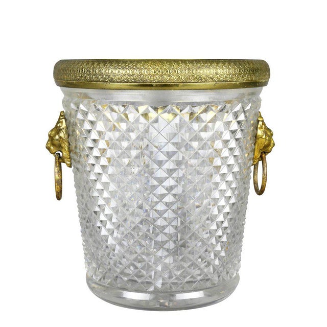 French Cut Crystal Bottle Holder or Ice Pail For Sale In Boston - Image 6 of 9