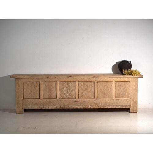 Low Antique Carved Fir Sideboard, Gansu, China, 1900 For Sale - Image 14 of 17