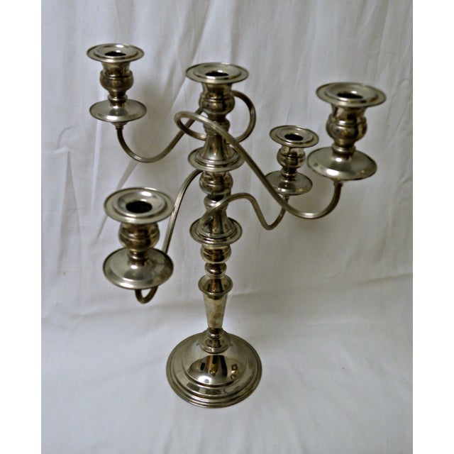 Game of Thrones Style Silver Plated British Candelabra For Sale - Image 10 of 11
