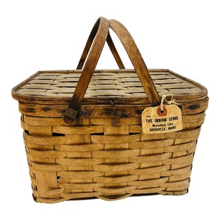 1920s Double Pie Basket Moosehead Lake, Maine For Sale