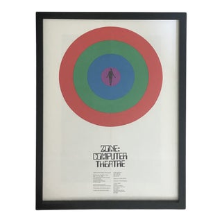 Circa 1969 MIT Multimedia Theatre Performance Poster, Framed For Sale