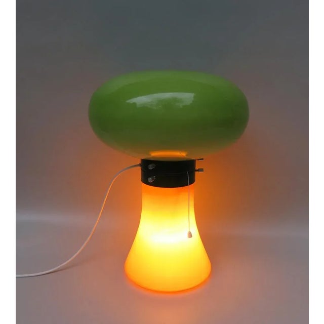 Space Age Mushroom Table Lamp in Orange & Green, 1970s For Sale - Image 11 of 18