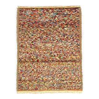 Multi Color Fine Hand Knotted Moroccan Rug For Sale