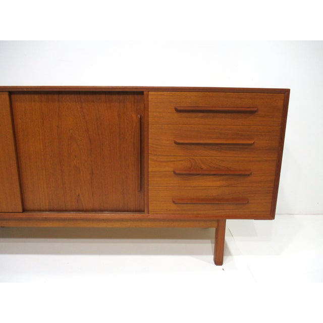 Mid 20th Century Ib Kofod Larsen Teak Credenza Sideboard for Faarup Denmark For Sale - Image 9 of 13