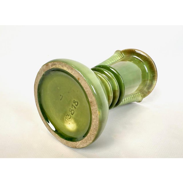 Olive Art Deco Ceramic Vase, 1930s For Sale - Image 8 of 11