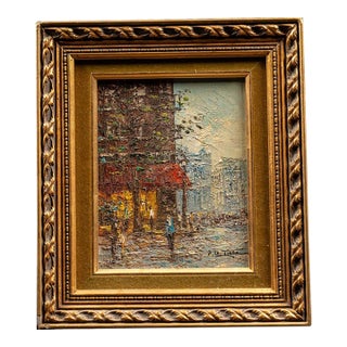 1960s P. G. Tiele Impressionist European Cityscape Oil Painting For Sale