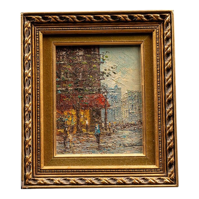 1960s P. G. Tiele Impressionist European Cityscape Oil Painting For Sale