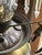 Metal Vintage Large Bradley & Hubbard Kerosene Lamp Electrified For Sale - Image 7 of 12