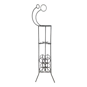 Mid-Century Iron Wine Rack Stand