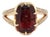 4.69 CTW Mid-Century Style Diamond & Burmese Ruby 18k Yellow Gold Halo Ring, Size 6 For Sale
