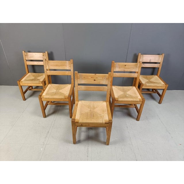 Pine Wood Dining Chairs from GM Mobler, 1960s, Set of 5 For Sale - Image 3 of 16