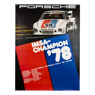 Porsche Imsa Champion Poster by Advertising Agency Strenger, 1978 For Sale