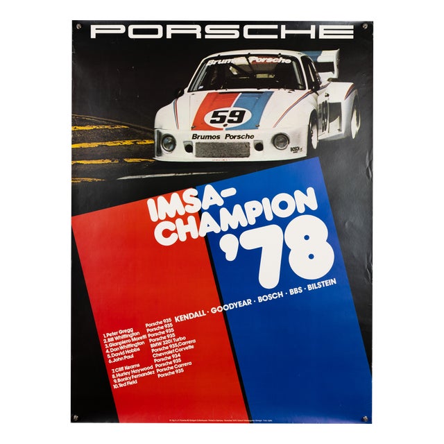 Porsche Imsa Champion Poster by Advertising Agency Strenger, 1978 For Sale