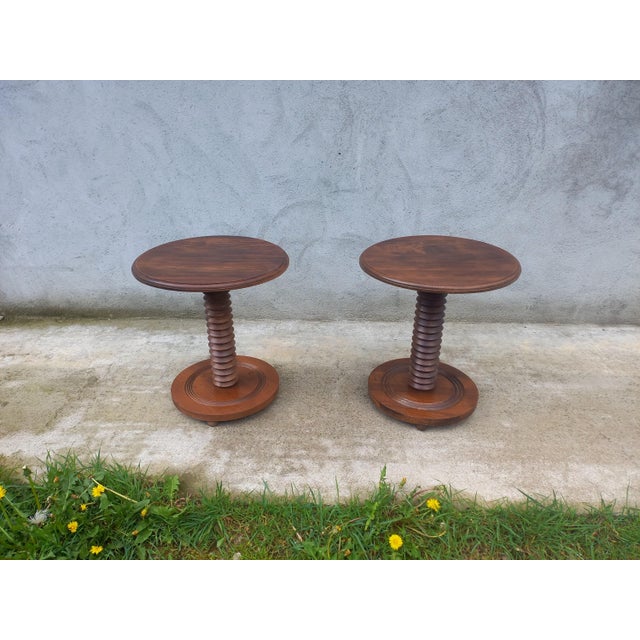 Pedestal Tables in the style of Charles Dudouyt, 1930s, Set of 2 For Sale - Image 15 of 18