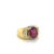 Vintage 4.5 Carat Oval Natural Rubellite Tourmaline & Diamond 18k Ring, Size 7.75 For Sale In Miami - Image 6 of 6