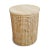 Round side table with woven cane around bamboo frame and natural teak wood top. Beautiful handmade piece with light...