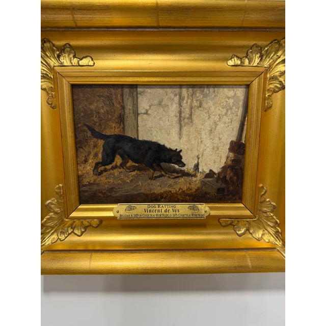 Vincent De Vos (Belgian, 1829–1875) "Dog Ratting" Hunting Portrait For Sale In Providence - Image 6 of 9