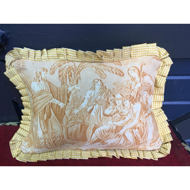 Textile Toile "The Chastity of Joseph" Pillow For Sale - Image 7 of 7