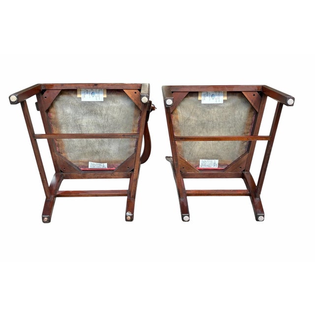 Set of Late 20th Century Six Mahogany Henkel Harris Dining Chairs With Pink Floral Damask Seats For Sale - Image 12 of 12