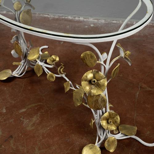 Gold Wrought Iron Coffee Table with Glass Top, Italy, 1990s For Sale - Image 8 of 10