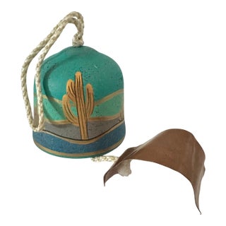 Vintage 20th Century Hand Painted Southwestern Scenery Wind Chime Bell For Sale