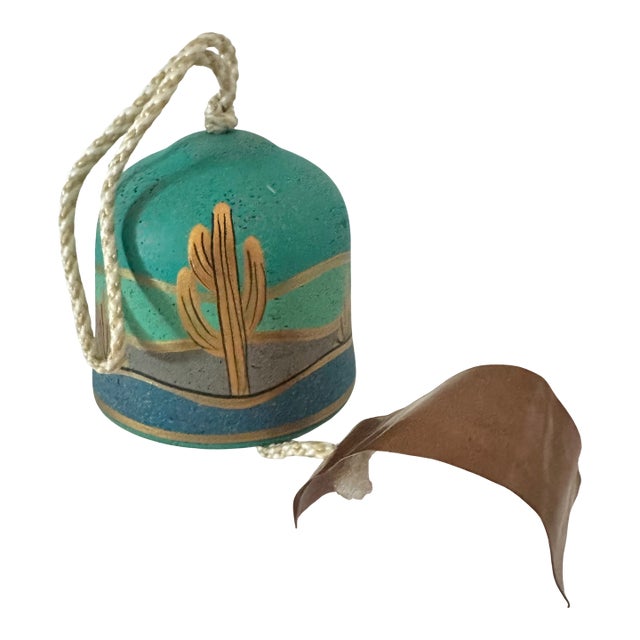 Vintage 20th Century Hand Painted Southwestern Scenery Wind Chime Bell For Sale
