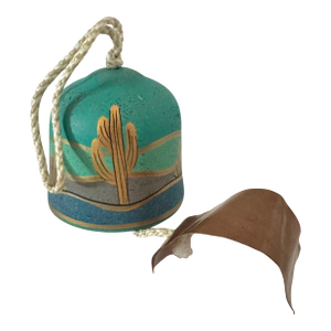 Vintage 20th Century Hand Painted Southwestern Scenery Wind Chime Bell