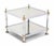 Knoll Pair of Chrome Brass and Smoked Glass Square End or Side Lamp Tables Stands Mint For Sale - Image 4 of 10