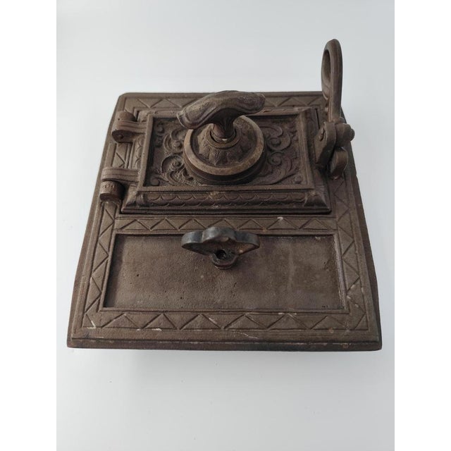 Black Vintage Cast Iron Fireplace Plate, 1950s For Sale - Image 8 of 8