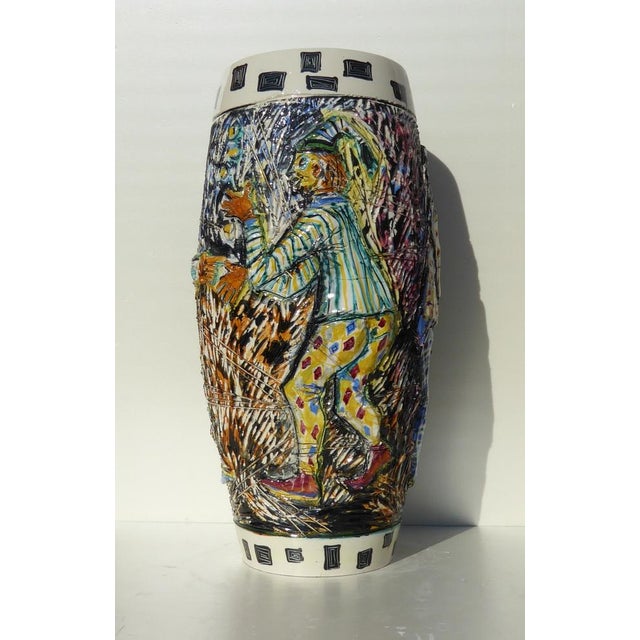 Ceramic Clowns Vase from Libertas RSM, San Marino, Italy For Sale - Image 4 of 6