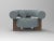 Cassette Armchair in Outdoor Tricot Light Seafoam Fabric and Smoked Oak by Alter Ego for Collector For Sale - Image 6 of 6